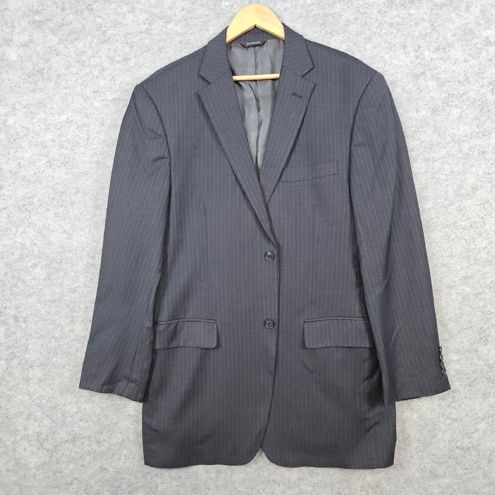 Giorgio Cosani Men's Blazer Gray Pinstriped‎ Size 42L Wool/Cashmere MINOR FLAWS